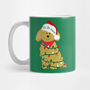 Goldendoodle  Decorated with Christmas Lights Mug